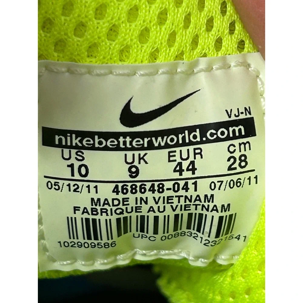 Nike Track Spikes Mens 10 Black Volt Zoom Rival MD 6 468648-041 Racing Shoes